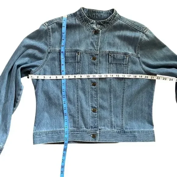 Crazy Horse (LP) Denim Jacket Clean Lines Women's Petite Large - Picture 10 of 15